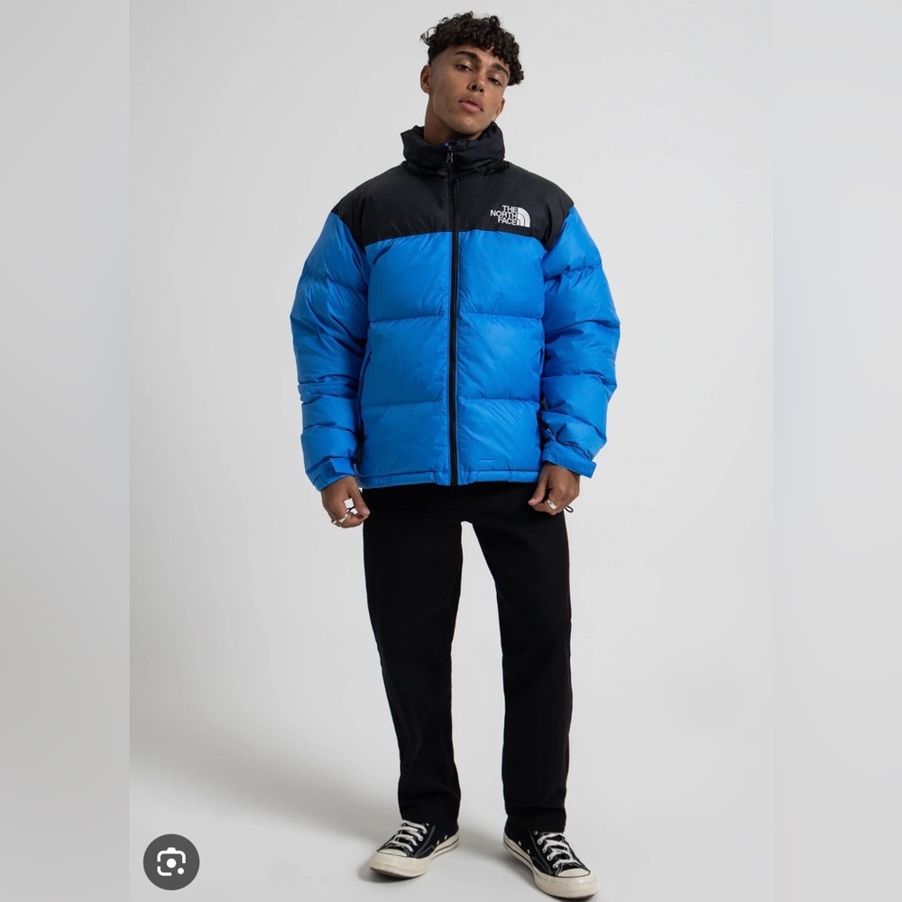 Men’s The North Face 700 Down Puffer Jacket L Blue/Black – Premium Warmth, Like